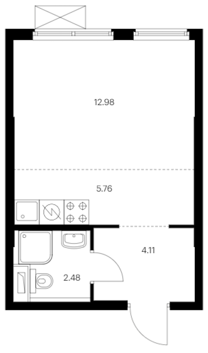 Квартира студия 25.33 м², 7/12 эт., ЖК «Таллинский парк»